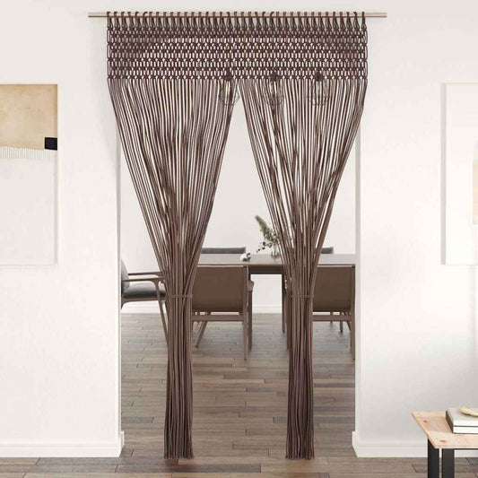 323979 vidaXL Macrame Curtain Taupe 140x240 cm Cotton