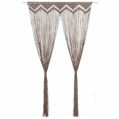 323980 vidaXL Macrame Curtain Taupe 140x240 cm Cotton
