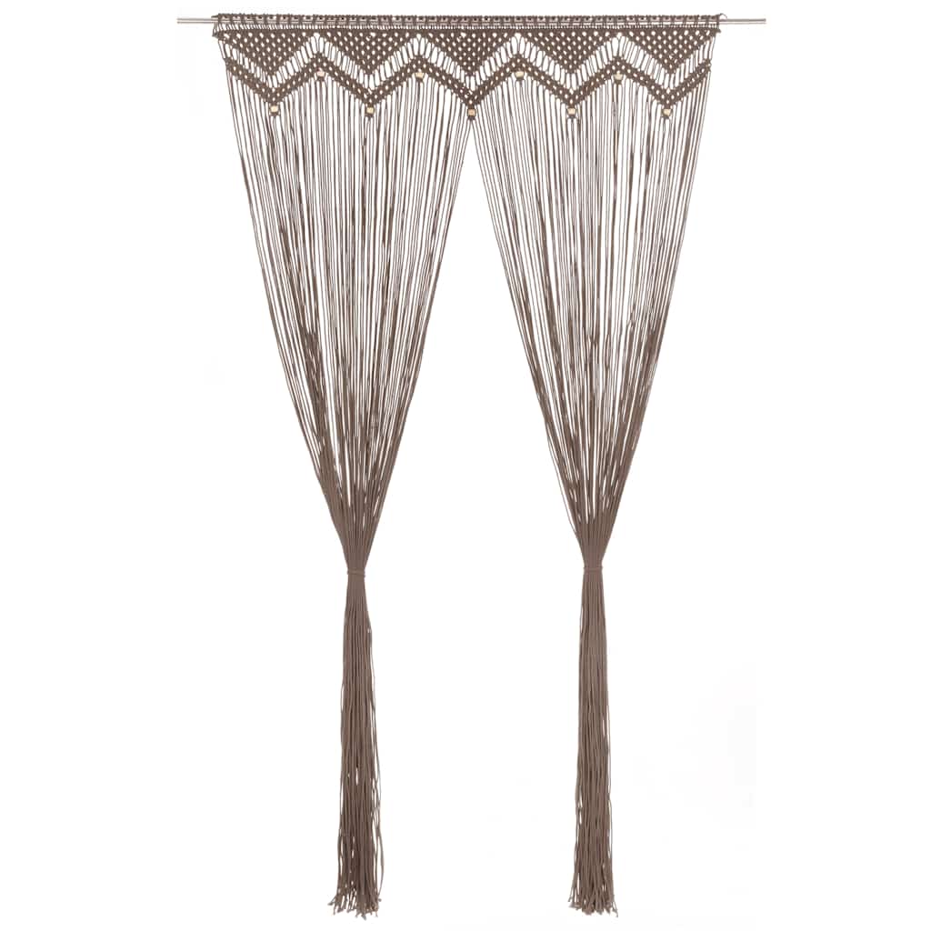 vidaXL Macrame Curtain Taupe 140x240 cm Cotton