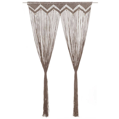vidaXL Macrame Curtain Taupe 140x240 cm Cotton