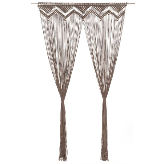 vidaXL Macrame Curtain Taupe 140x240 cm Cotton