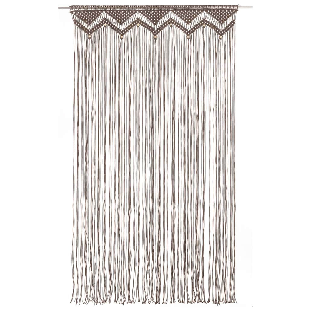 323980 vidaXL Macrame Curtain Taupe 140x240 cm Cotton