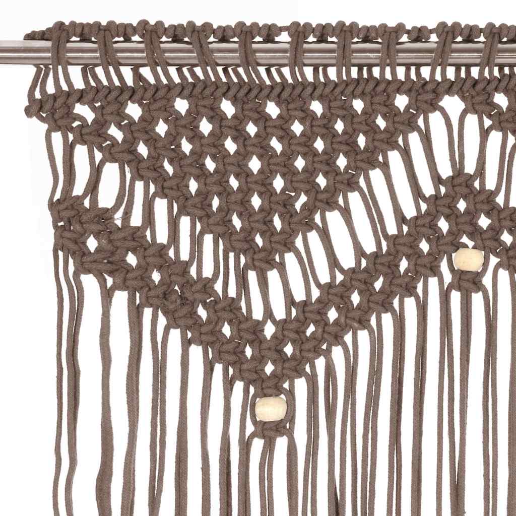 323980 vidaXL Macrame Curtain Taupe 140x240 cm Cotton