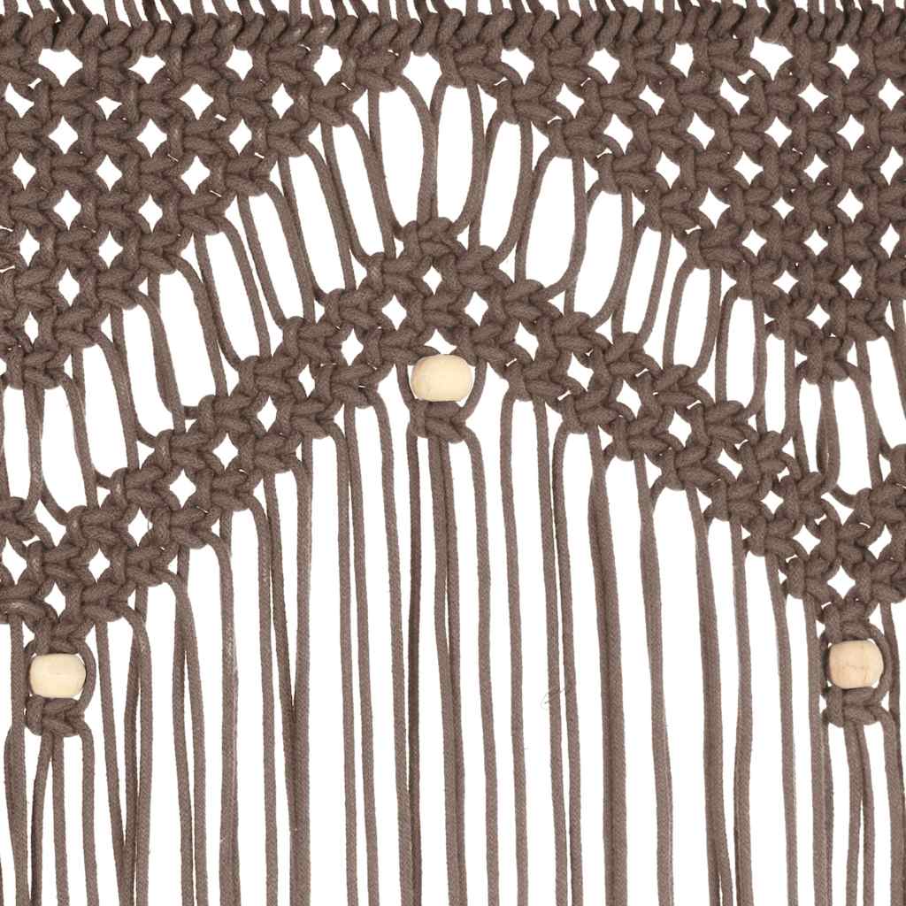 323980 vidaXL Macrame Curtain Taupe 140x240 cm Cotton