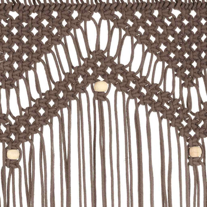 323980 vidaXL Macrame Curtain Taupe 140x240 cm Cotton