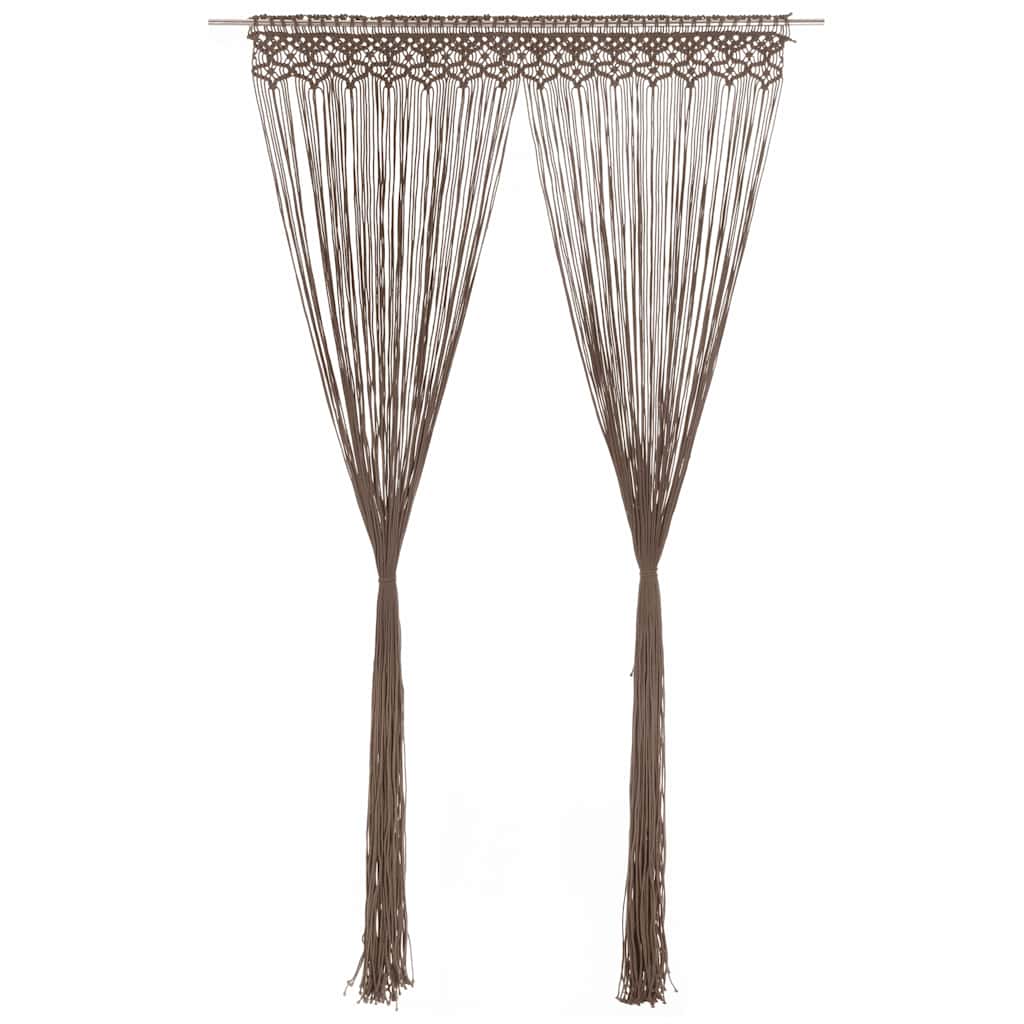 323981 vidaXL Macrame Curtain Taupe 140x240 cm Cotton