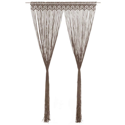 323981 vidaXL Macrame Curtain Taupe 140x240 cm Cotton