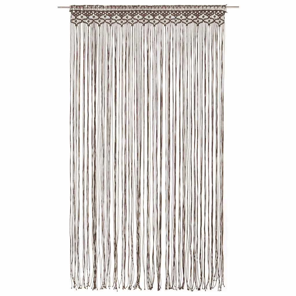 323981 vidaXL Macrame Curtain Taupe 140x240 cm Cotton