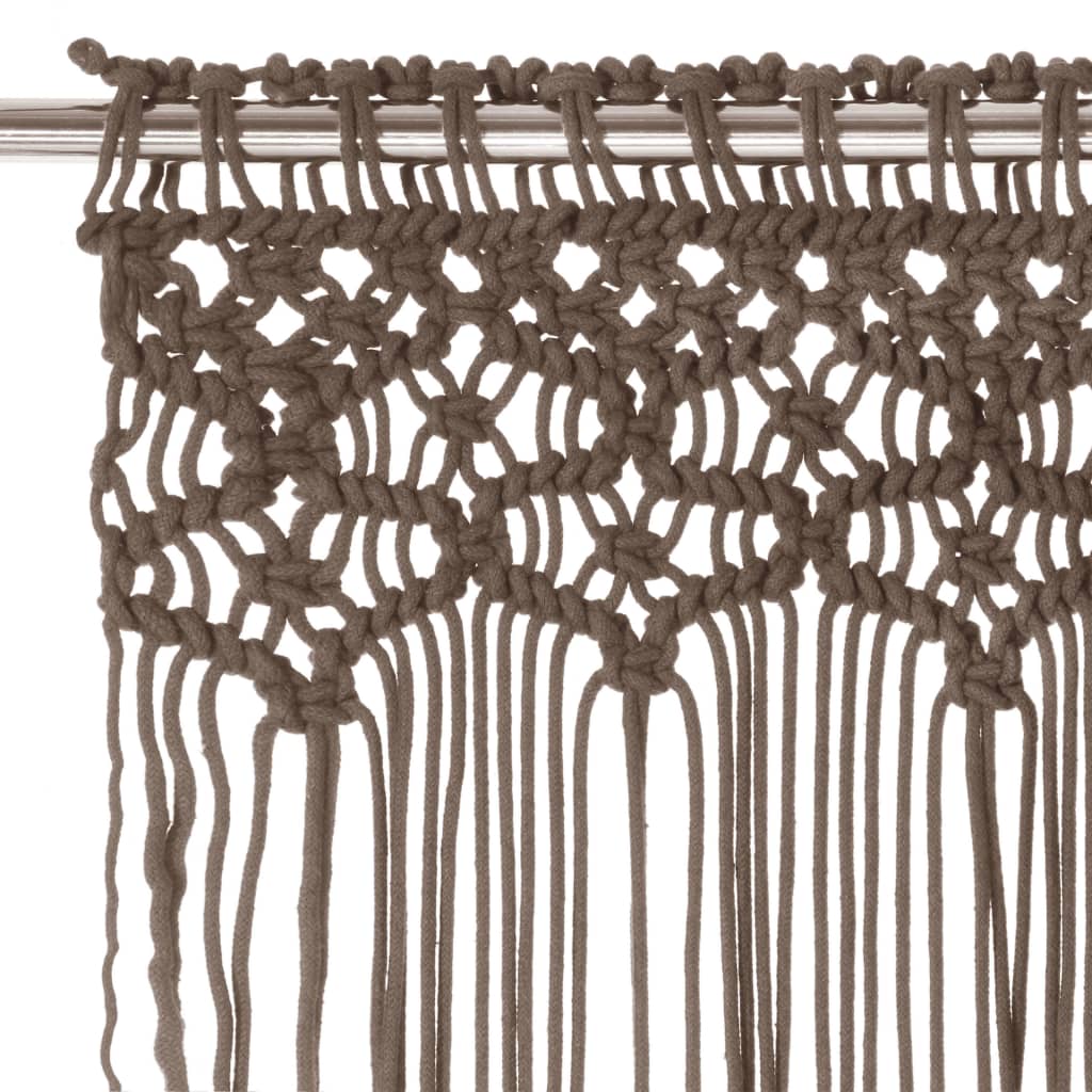 vidaXL Macrame Curtain Taupe 140x240 cm Cotton