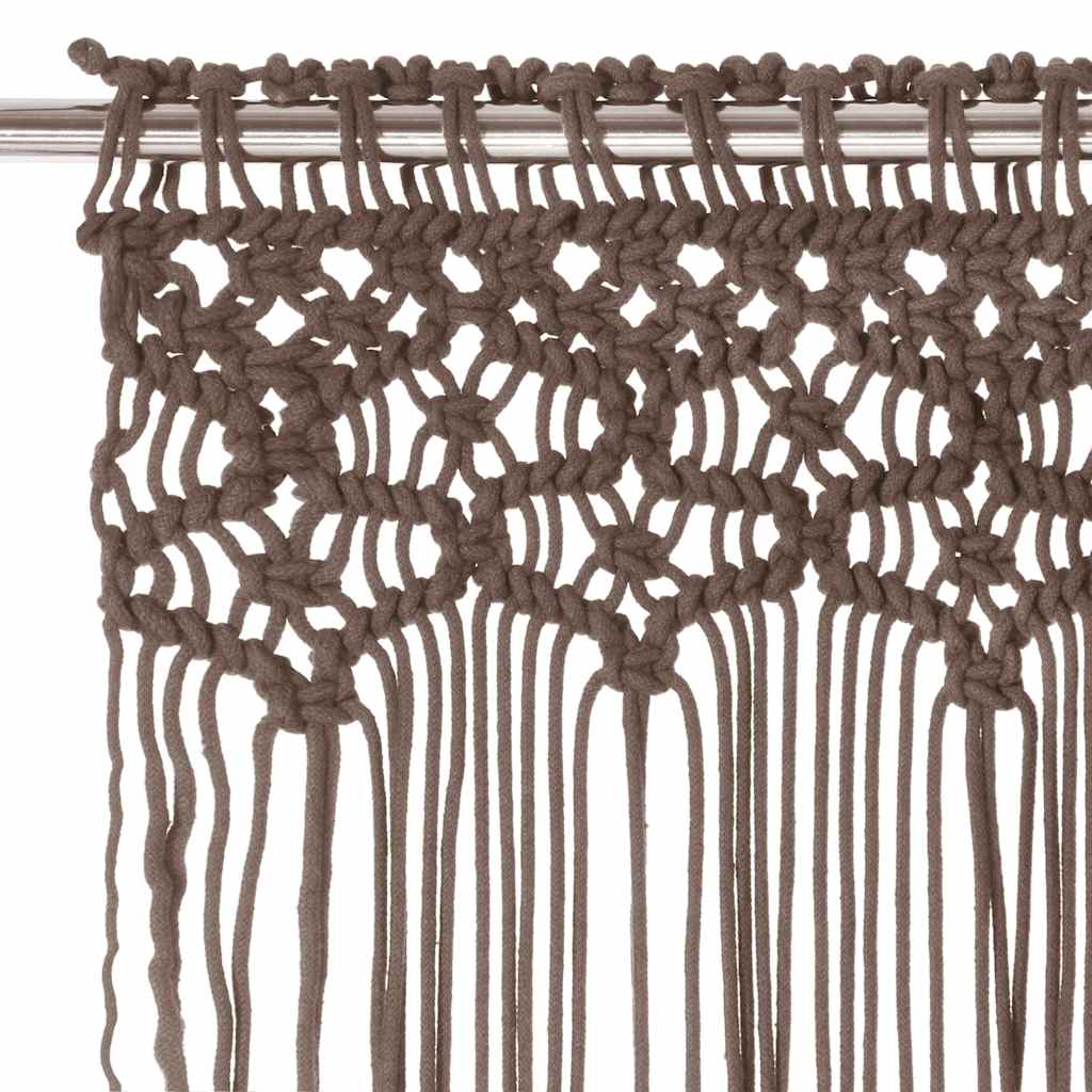 323981 vidaXL Macrame Curtain Taupe 140x240 cm Cotton
