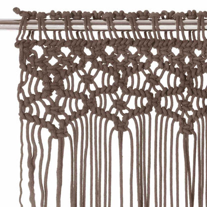 323981 vidaXL Macrame Curtain Taupe 140x240 cm Cotton