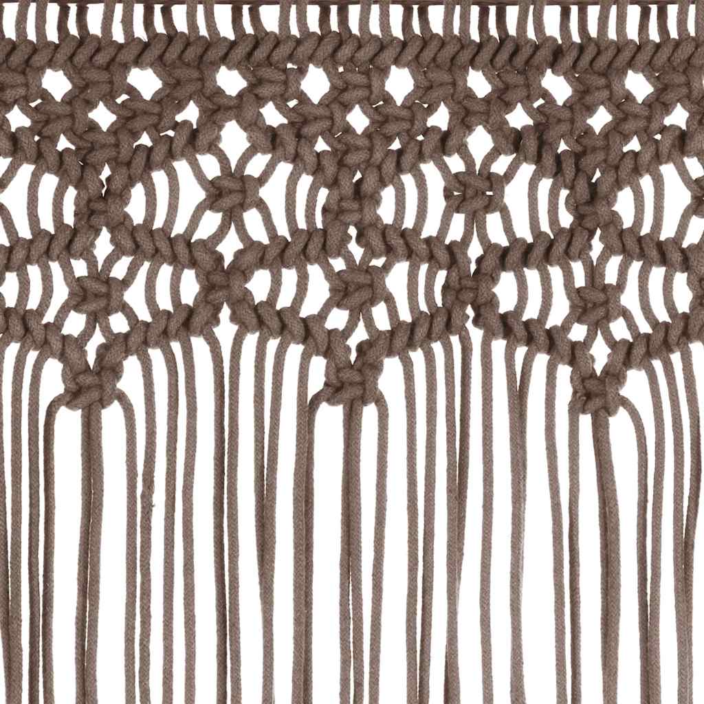 323981 vidaXL Macrame Curtain Taupe 140x240 cm Cotton