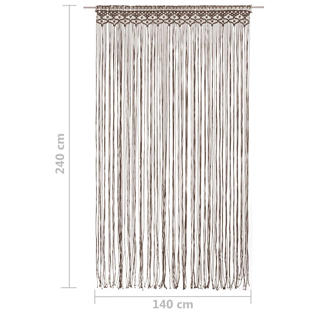 323981 vidaXL Macrame Curtain Taupe 140x240 cm Cotton