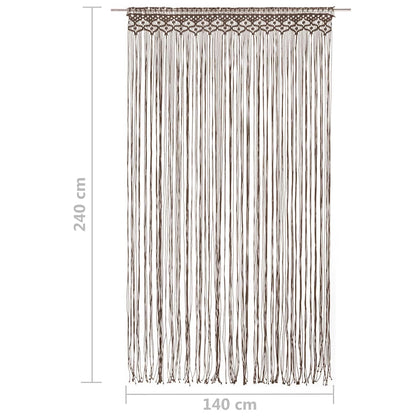 323981 vidaXL Macrame Curtain Taupe 140x240 cm Cotton