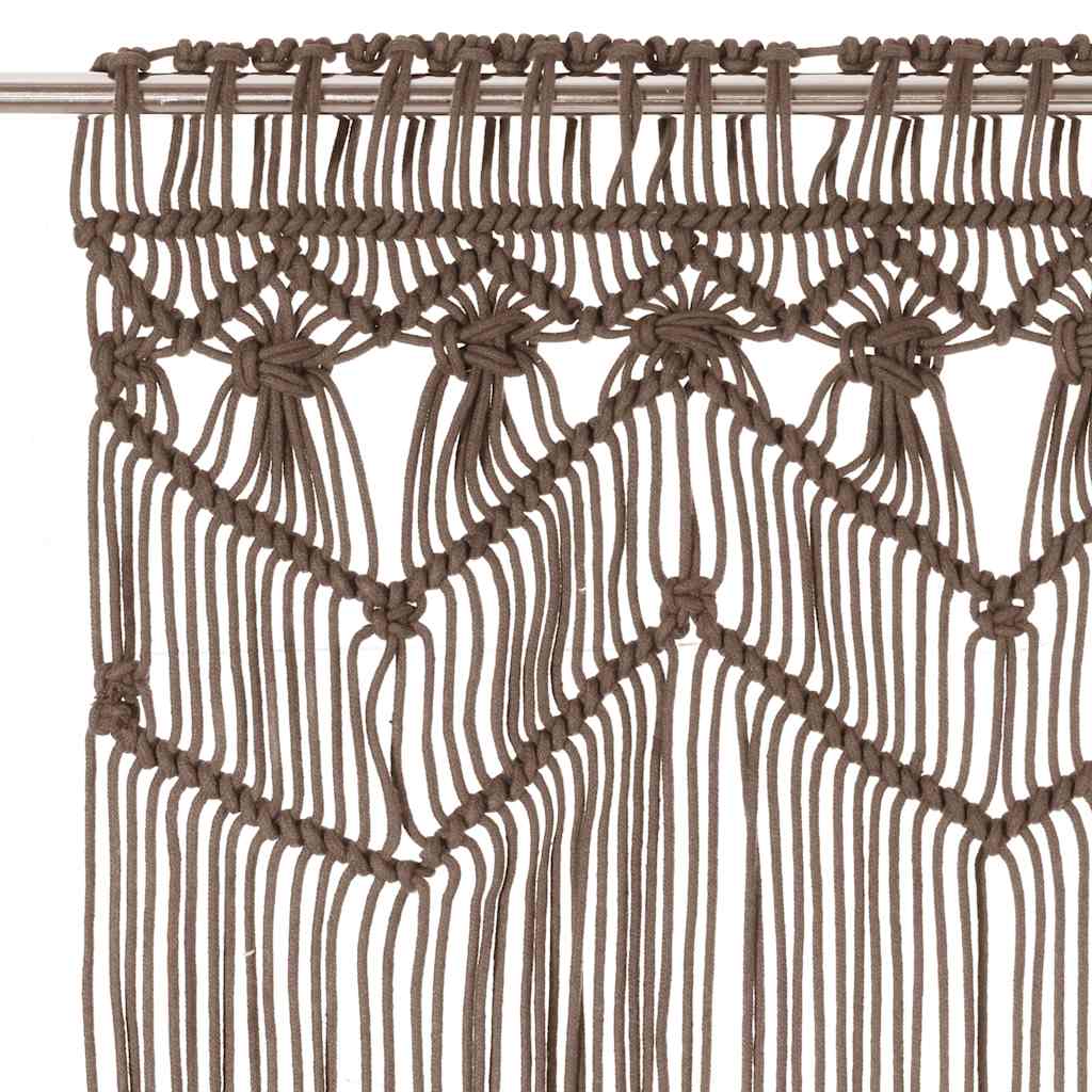 323982 vidaXL Macrame Curtain Taupe 140x240 cm Cotton