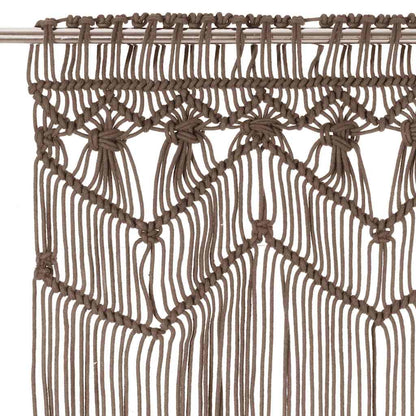323982 vidaXL Macrame Curtain Taupe 140x240 cm Cotton