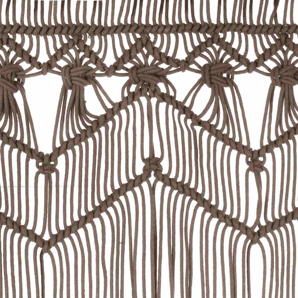 323982 vidaXL Macrame Curtain Taupe 140x240 cm Cotton
