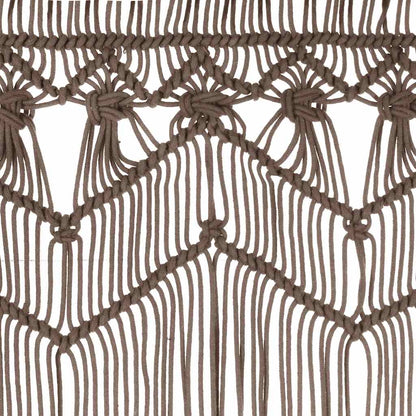 323982 vidaXL Macrame Curtain Taupe 140x240 cm Cotton
