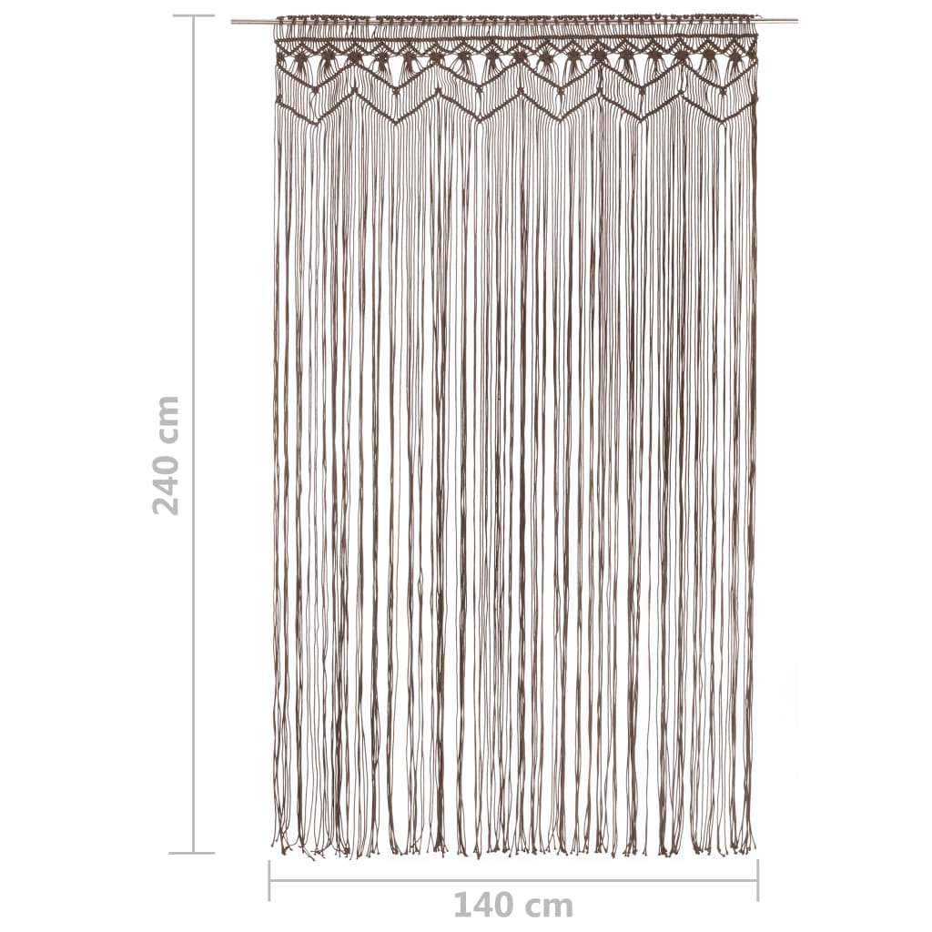 vidaXL Macrame Curtain Taupe 140x240 cm Cotton