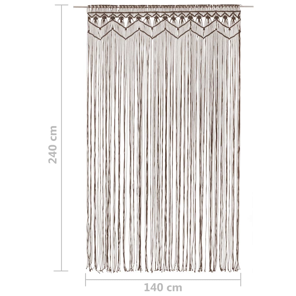 323982 vidaXL Macrame Curtain Taupe 140x240 cm Cotton