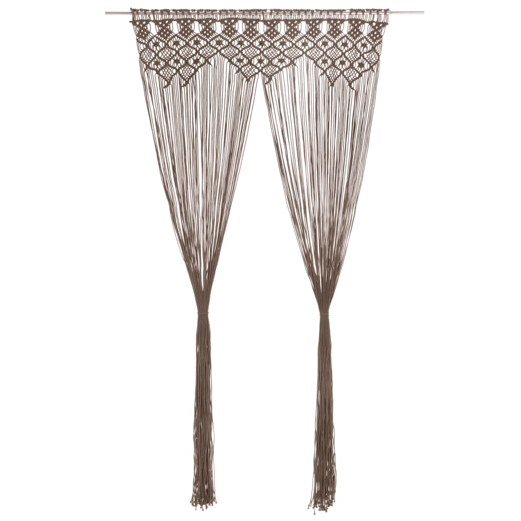 vidaXL Macrame Curtain Taupe 140x240 cm Cotton