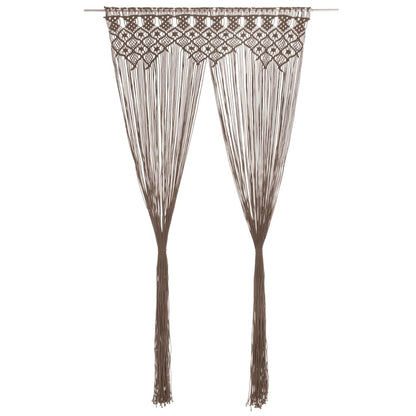 vidaXL Macrame Curtain Taupe 140x240 cm Cotton