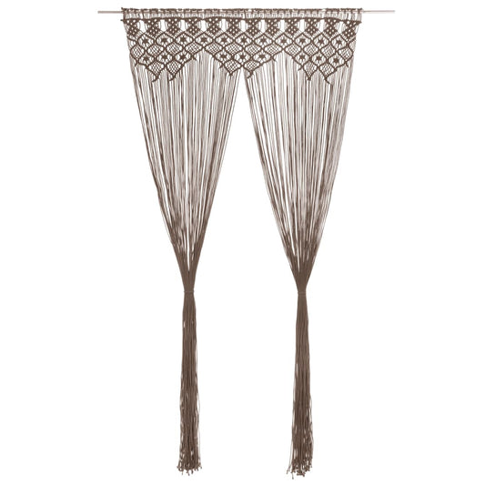 vidaXL Macrame Curtain Taupe 140x240 cm Cotton