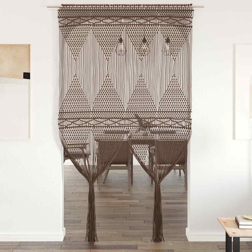 vidaXL Macrame Curtain Taupe 140x240 cm Cotton