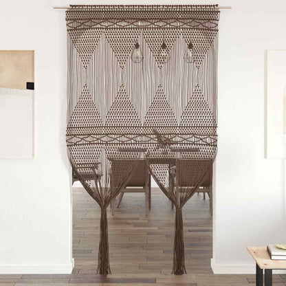 vidaXL Macrame Curtain Taupe 140x240 cm Cotton