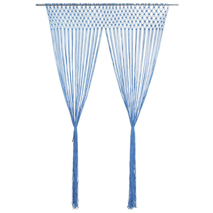 vidaXL Macrame Curtain Blue 140x240 cm Cotton