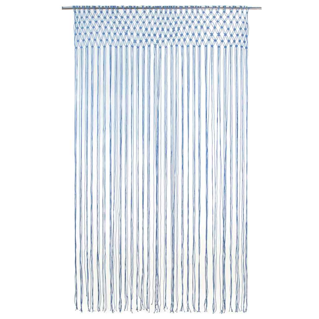 323985 vidaXL Macrame Curtain Blue 140x240 cm Cotton