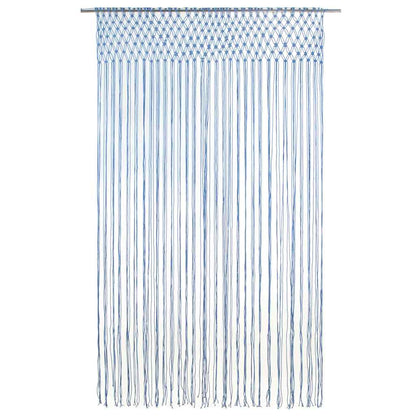 323985 vidaXL Macrame Curtain Blue 140x240 cm Cotton