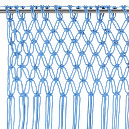 323985 vidaXL Macrame Curtain Blue 140x240 cm Cotton