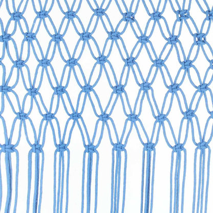 vidaXL Macrame Curtain Blue 140x240 cm Cotton