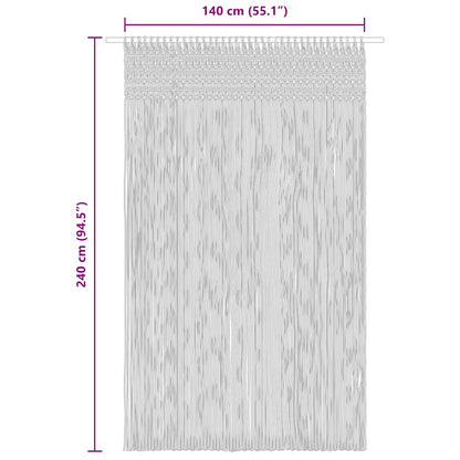 323985 vidaXL Macrame Curtain Blue 140x240 cm Cotton