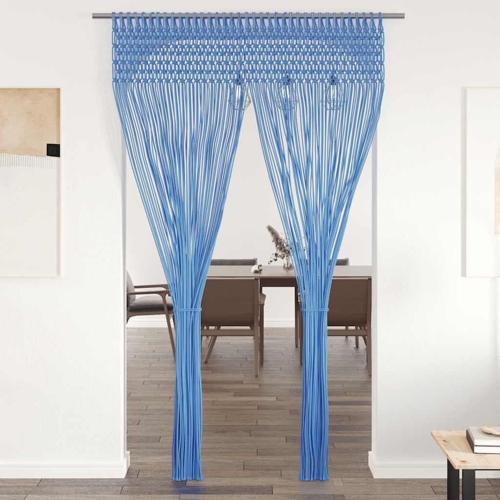 vidaXL Macrame Curtain Blue 140x240 cm Cotton