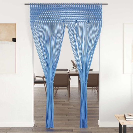 vidaXL Macrame Curtain Blue 140x240 cm Cotton