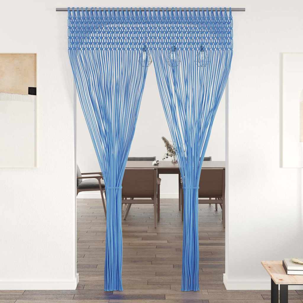 323985 vidaXL Macrame Curtain Blue 140x240 cm Cotton