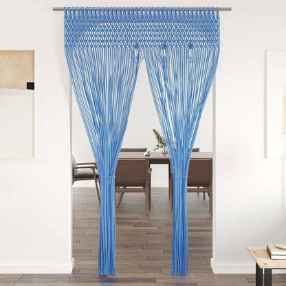 323985 vidaXL Macrame Curtain Blue 140x240 cm Cotton
