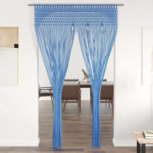 323985 vidaXL Macrame Curtain Blue 140x240 cm Cotton