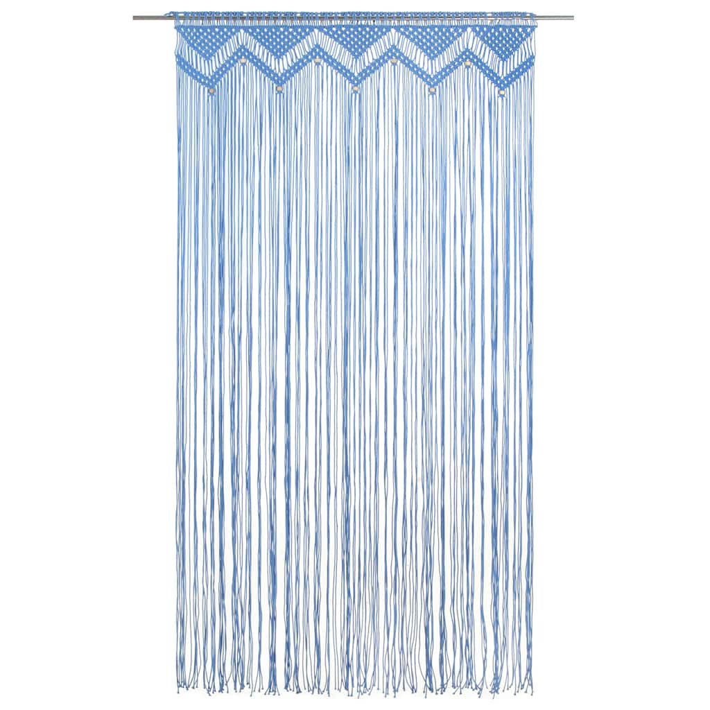 323986 vidaXL Macrame Curtain Blue 140x240 cm Cotton