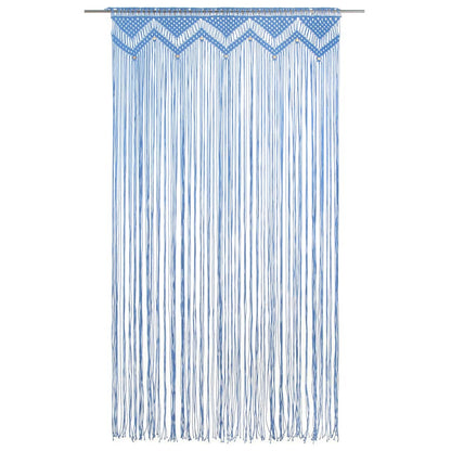 323986 vidaXL Macrame Curtain Blue 140x240 cm Cotton