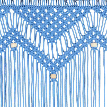 323986 vidaXL Macrame Curtain Blue 140x240 cm Cotton