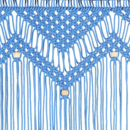 vidaXL Macrame Curtain Blue 140x240 cm Cotton