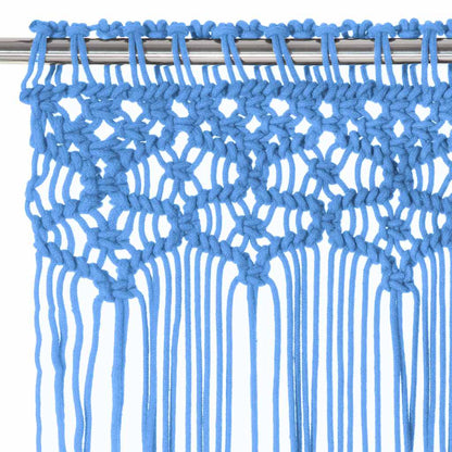 323987 vidaXL Macrame Curtain Blue 140x240 cm Cotton