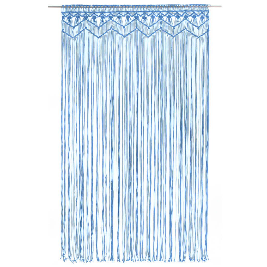 vidaXL Macrame Curtain Blue 140x240 cm Cotton