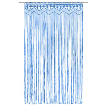 vidaXL Macrame Curtain Blue 140x240 cm Cotton