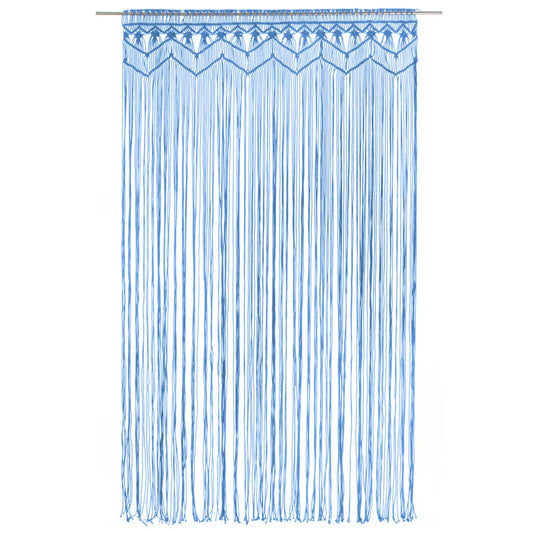 vidaXL Macrame Curtain Blue 140x240 cm Cotton