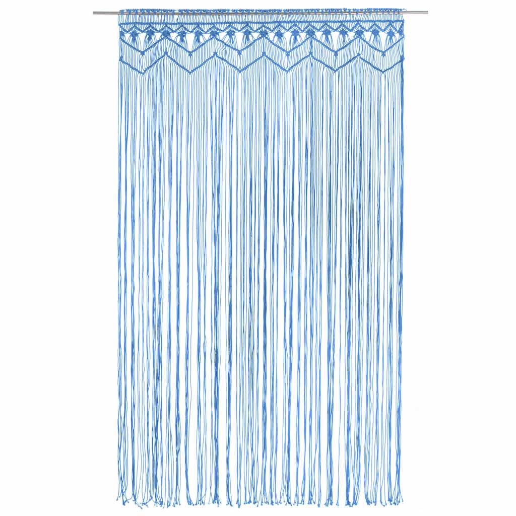 323988 vidaXL Macrame Curtain Blue 140x240 cm Cotton
