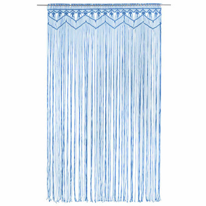 323988 vidaXL Macrame Curtain Blue 140x240 cm Cotton